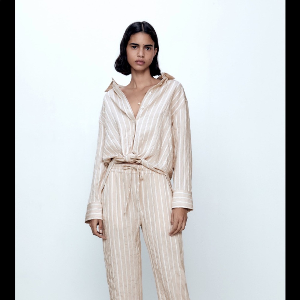 Zara textured striped shirt